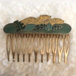 3/$10 | Elegant Green and Gold Hair Comb